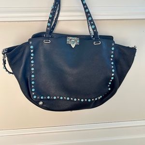 Valentino Rockstud Rolling Turquoise Tote